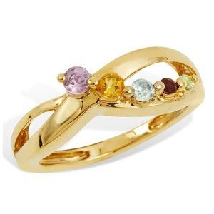 Peridot Garnet Blue Topaz Citrine & Amethyst Ring